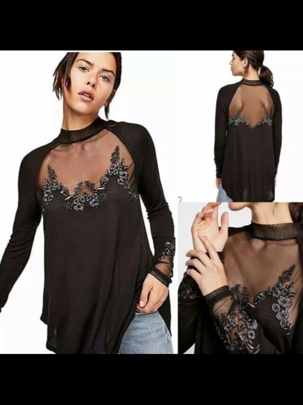Free People Saheli Top in Black